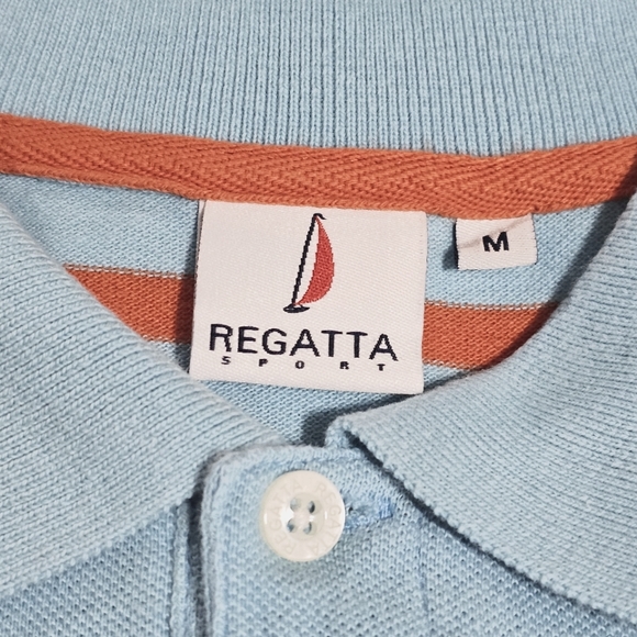 VINTAGE REGATTA SPORT Men's Blue Pique Polo Shirt M - Picture 6 of 6